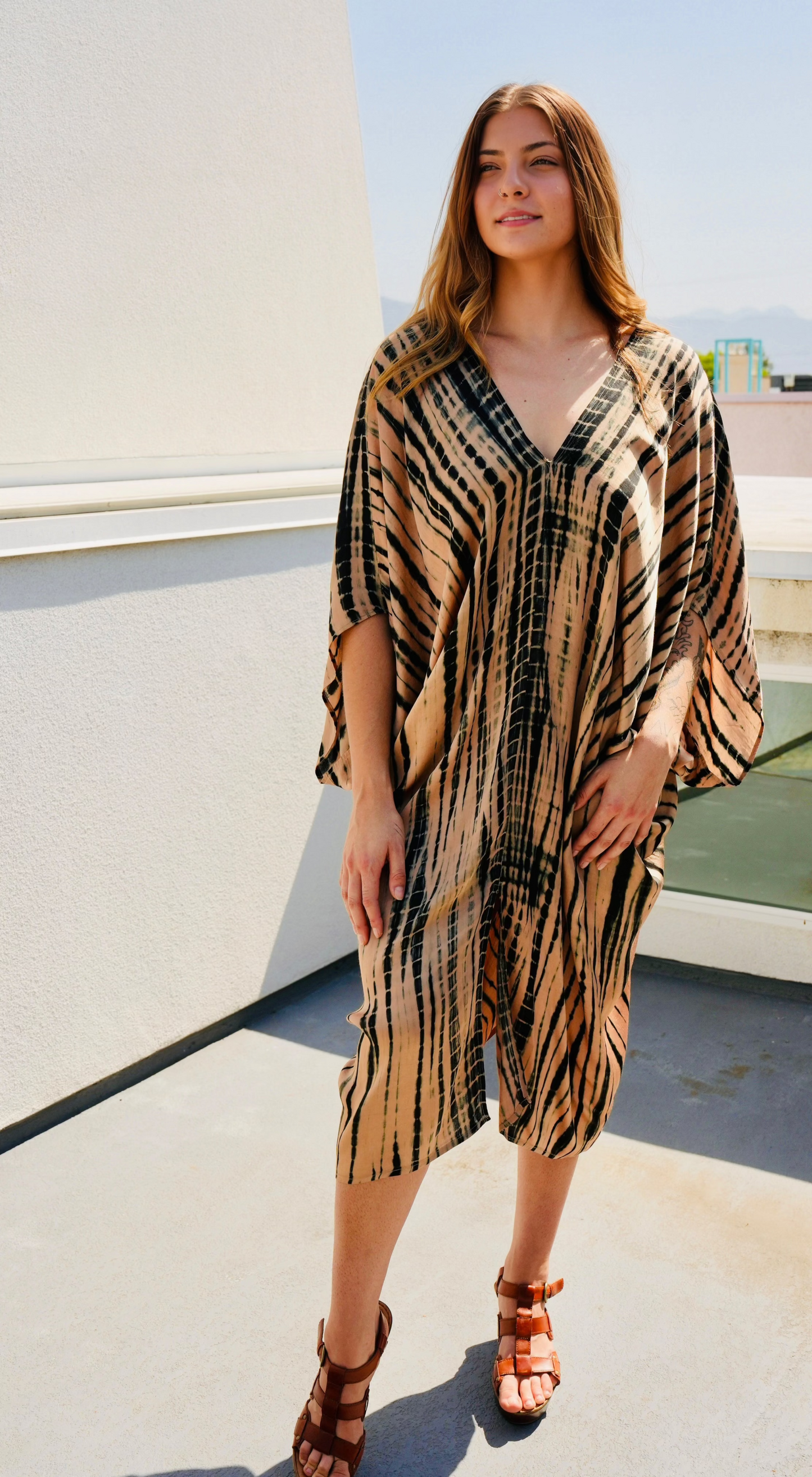 Desert Breeze Tie Dye Kaftan Dress