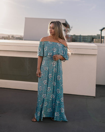 Floral Off Shoulder Ruffled Dress