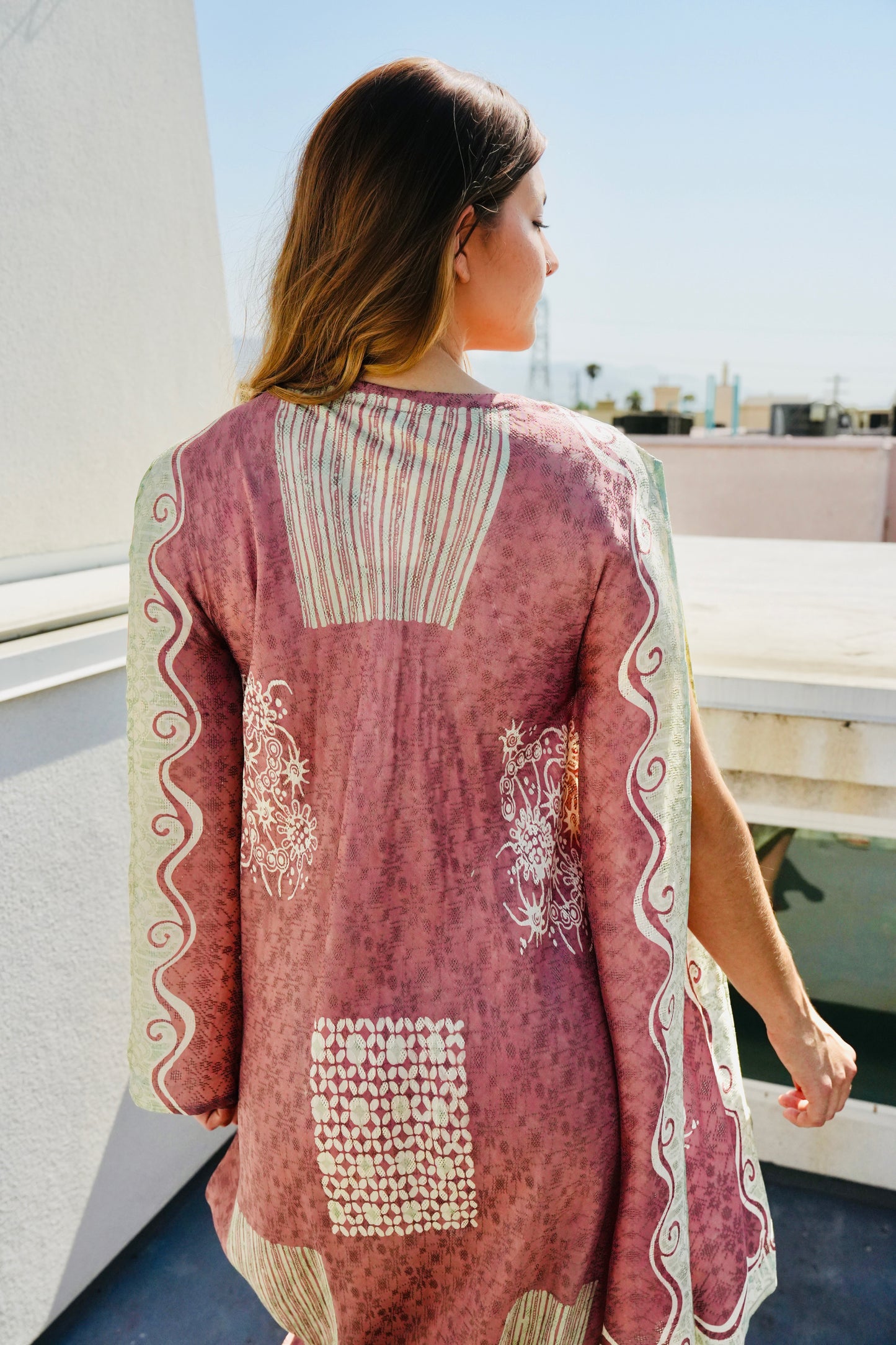 Blush Printed Kaftan Dress