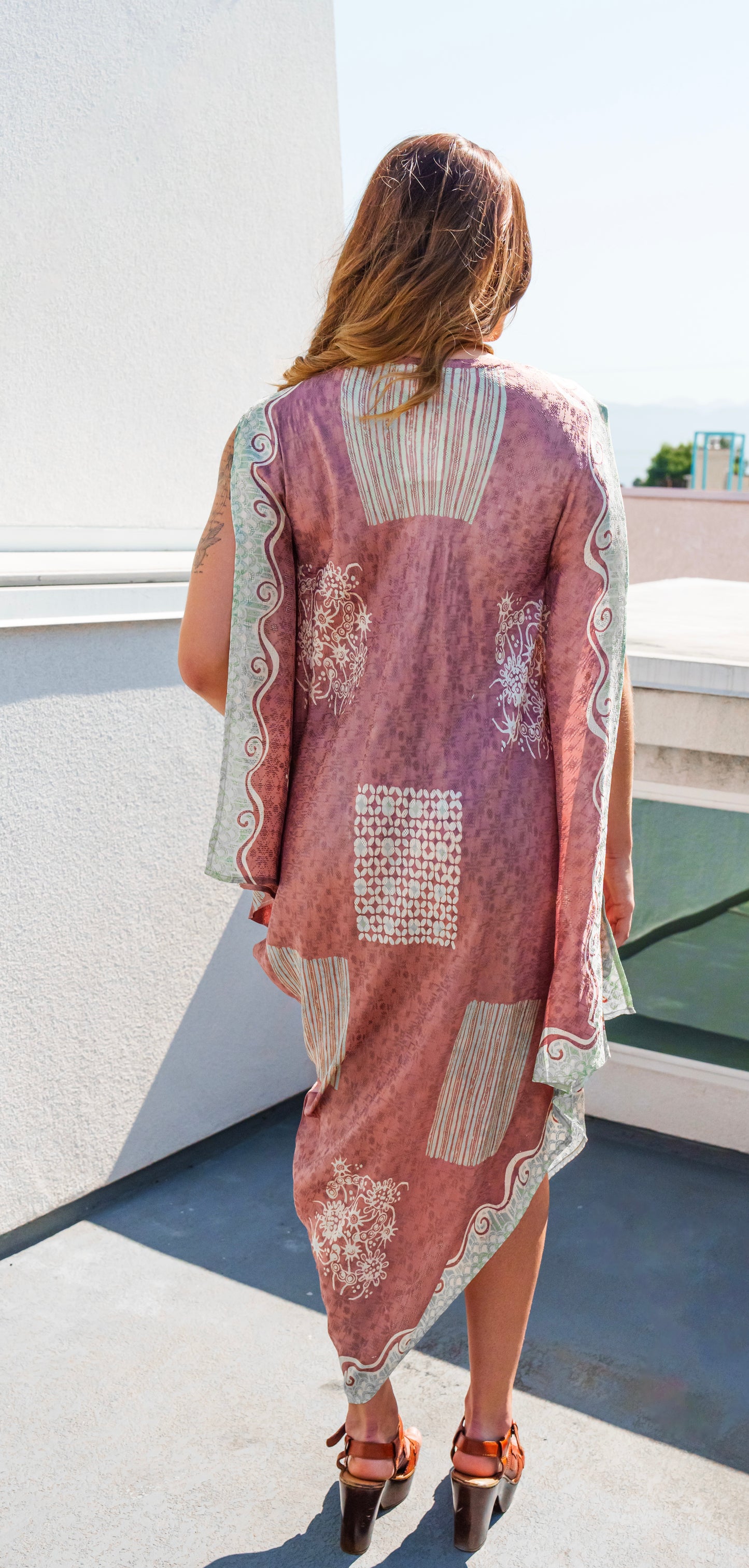 Blush Printed Kaftan Dress