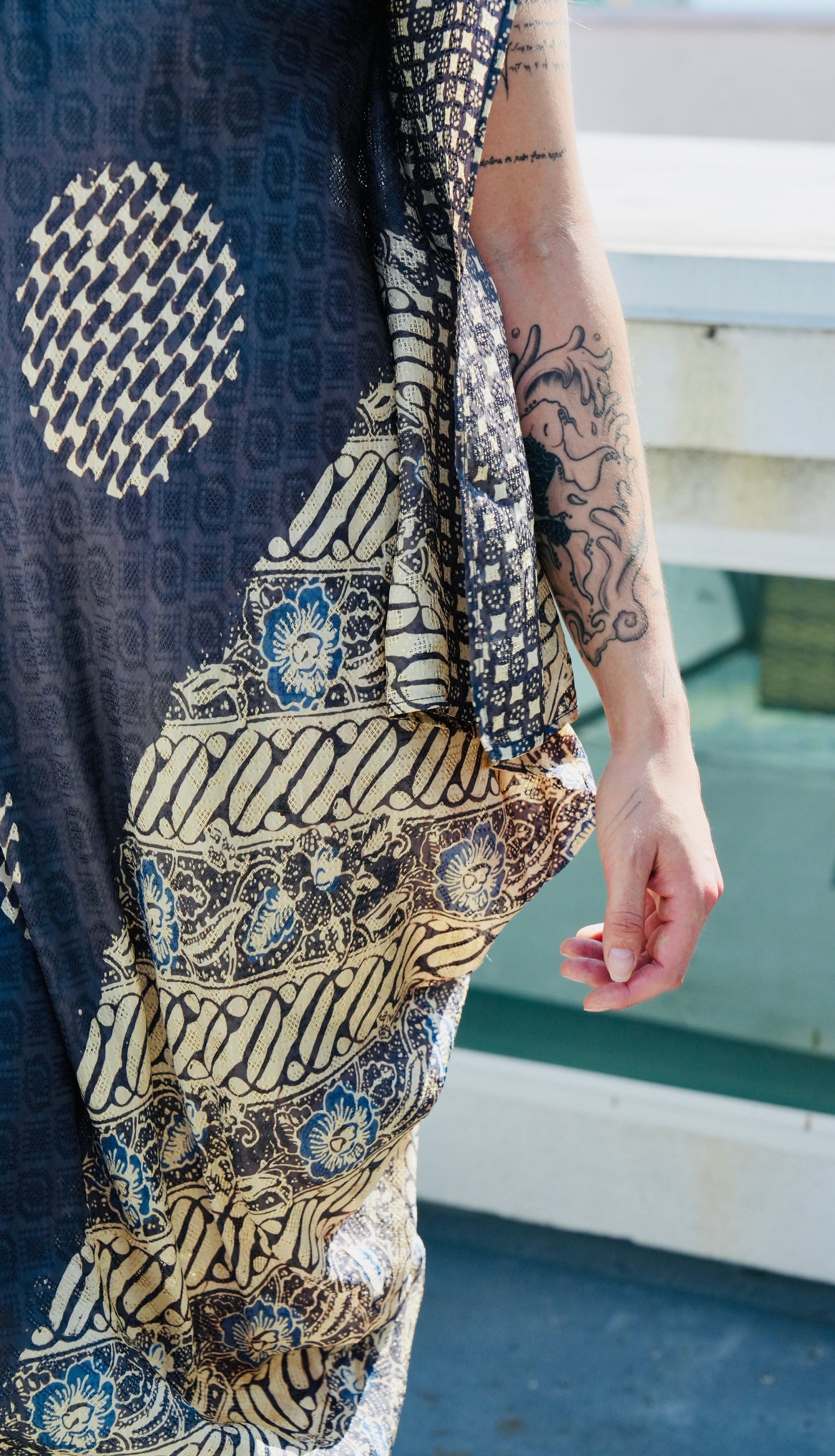 Mosaic Print Kaftan Dress