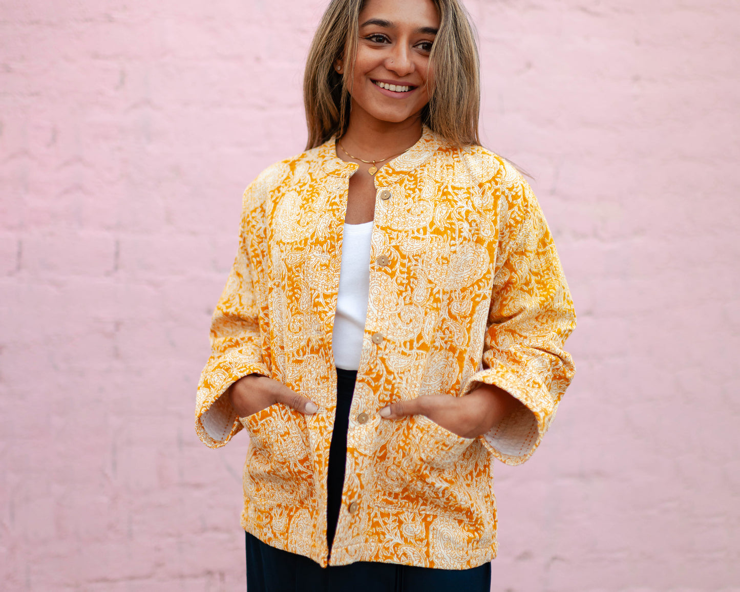 Tender Yellow Embroidered Jacket