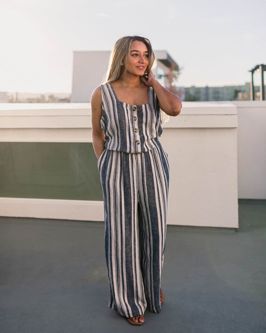 Striped Cotton Jumpsuit