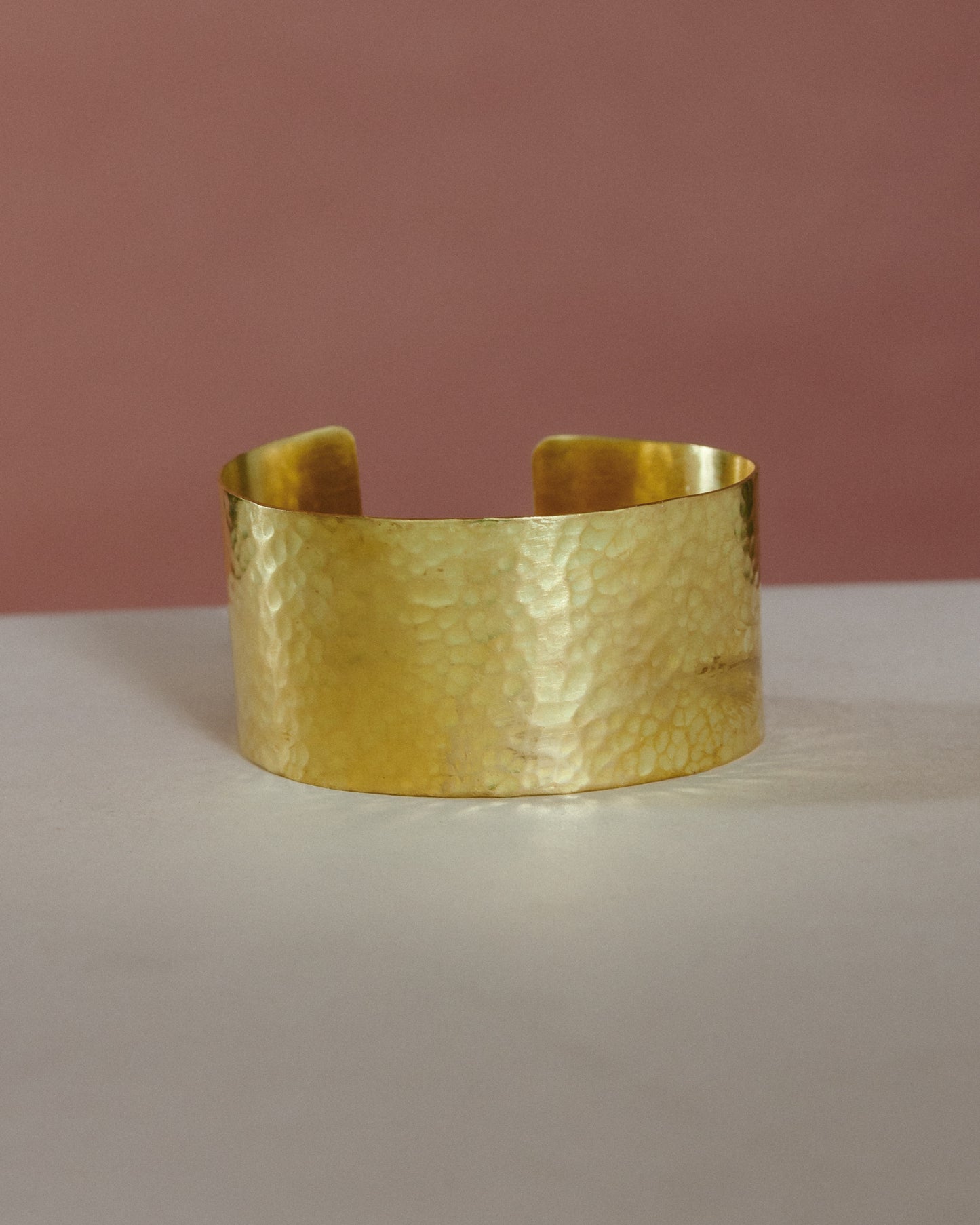 Hammered Brass Medium Bracelet Cuff