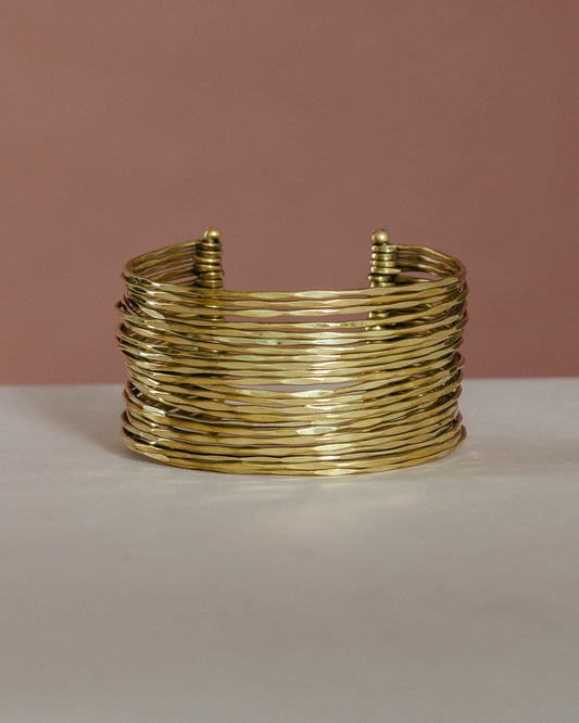 Gold Tone Adjustable Wire Cuff Bracelet