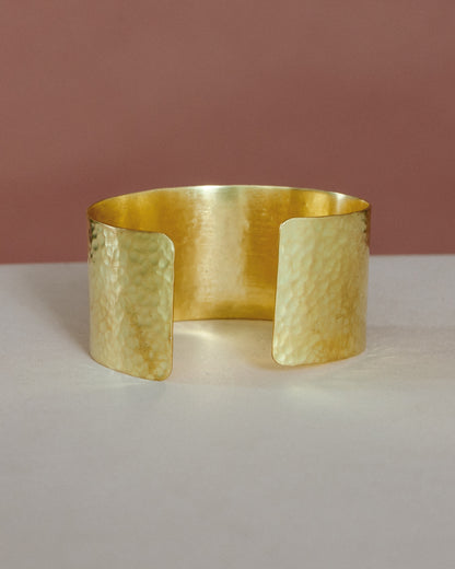 Hammered Brass Medium Bracelet Cuff