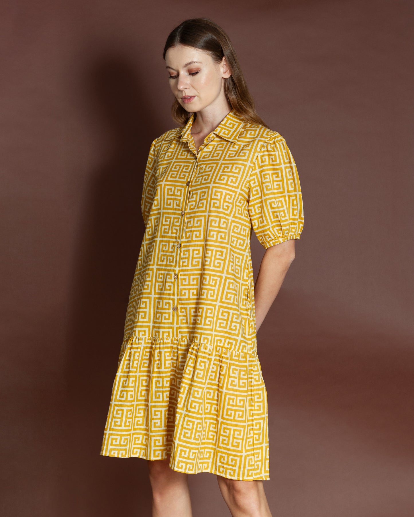 Sunny Yellow Shirt Dress