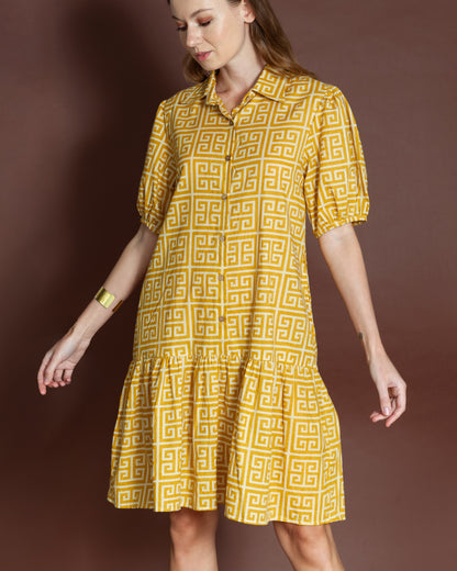 Sunny Yellow Shirt Dress