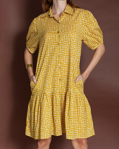 Sunny Yellow Shirt Dress